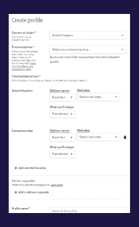 etsy shipping create delivery profile