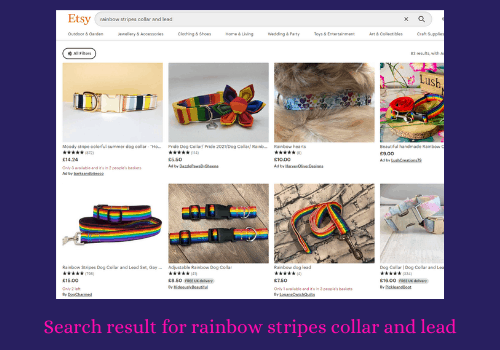 how to be seen on etsy search results example